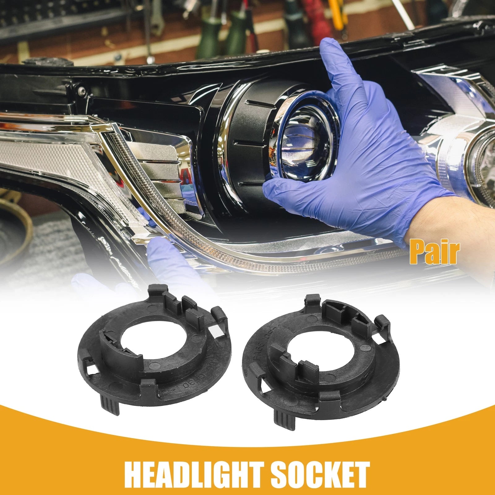 1 Pair LED Headlight Holder Socket for Hyundai 