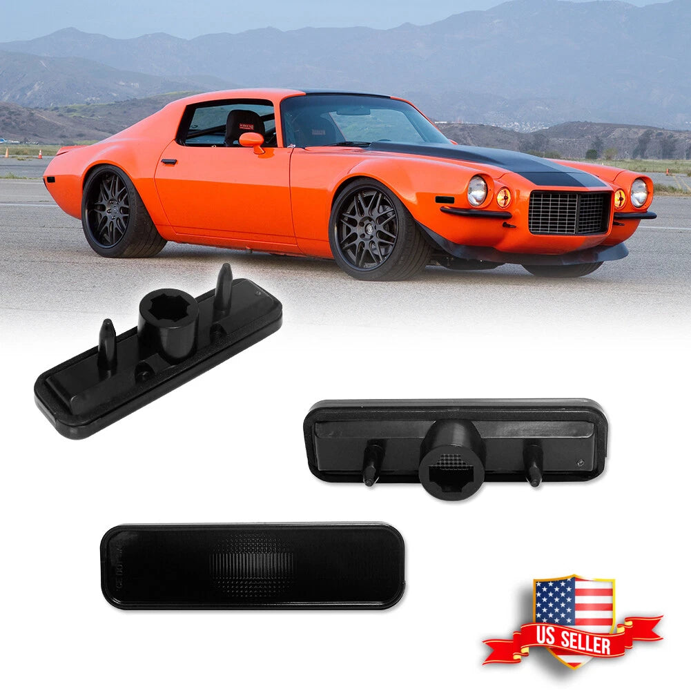 2PC Smoke Side Marker Light Housing for Chevrolet Camaro (1970–1977)