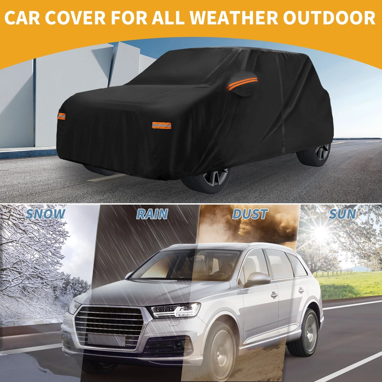 Waterproof All Weather Car Cover for Kia Soul (2010–2023) 190T-PU Zipper