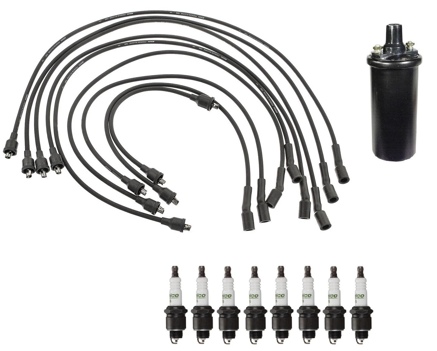 Ignition Wires & Spark Plugs Kit for Pontiac LeMans, Chevy Impala