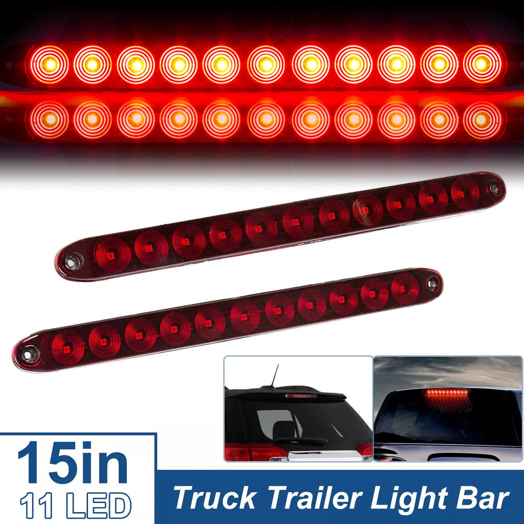 2X 15" LED Light Bar for Truck Trailer (11 LED)
