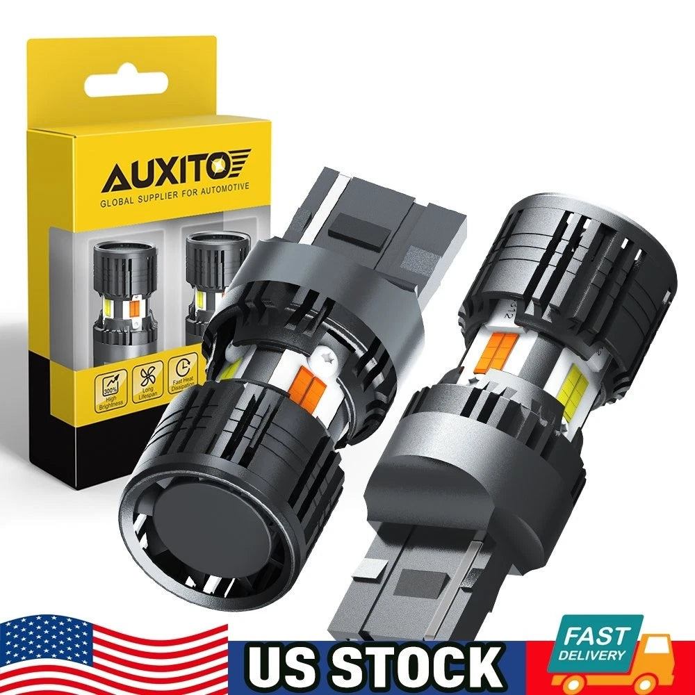 2X AUXITO 7443 Switchback LED White Amber Turn Signal/DRL Bulbs for