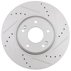 Drilled and Slotted Brake Rotors for Hyundai Veloster, Kia Forte (2005–2017)