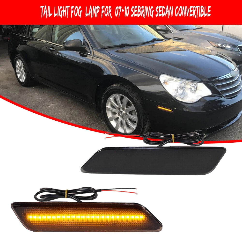 Amber LED Front Bumper Side Marker Reflectors for Chrysler Sebring (2007–2010)