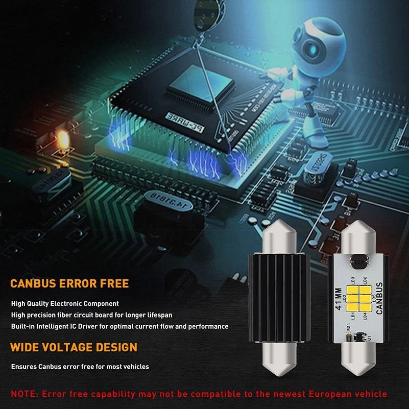 4X Festoon LED Interior License Lights for (6413 6429)