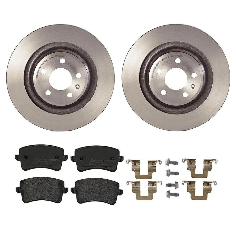 Brembo Rear Brake Kit Coated Disc Rotors Low-Met Pads for Audi S4 S5 (2010–2012)