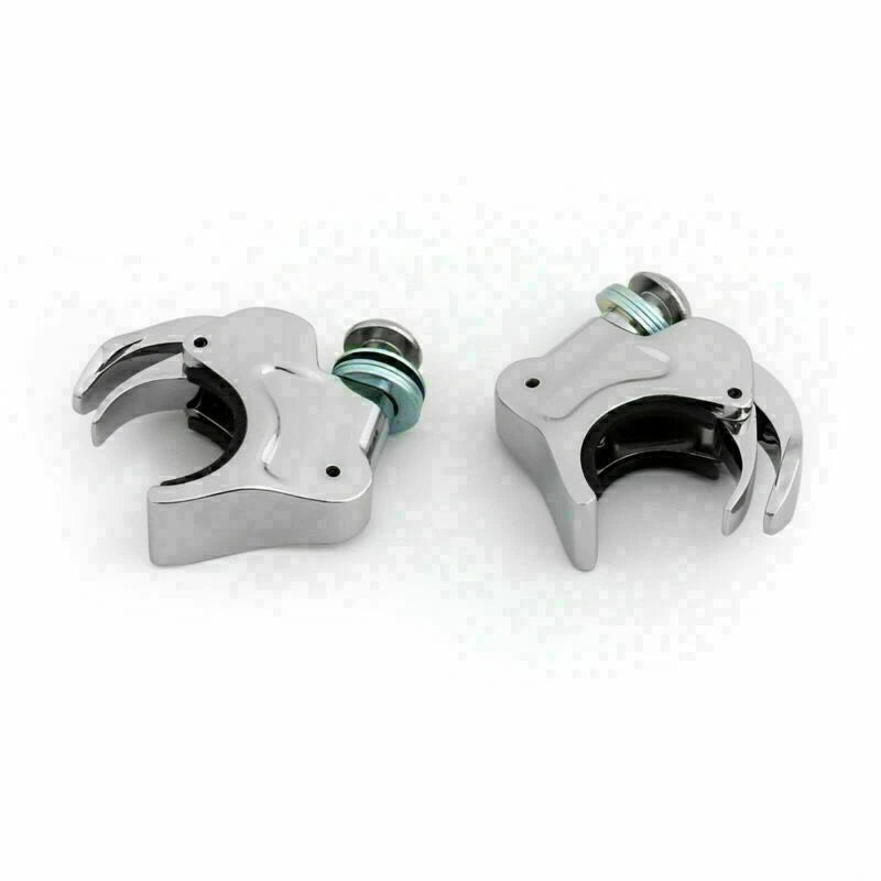 Chrome 39mm Windshield Clamps for Harley Dyna Sportster XL 883 1200 (1991–2023)