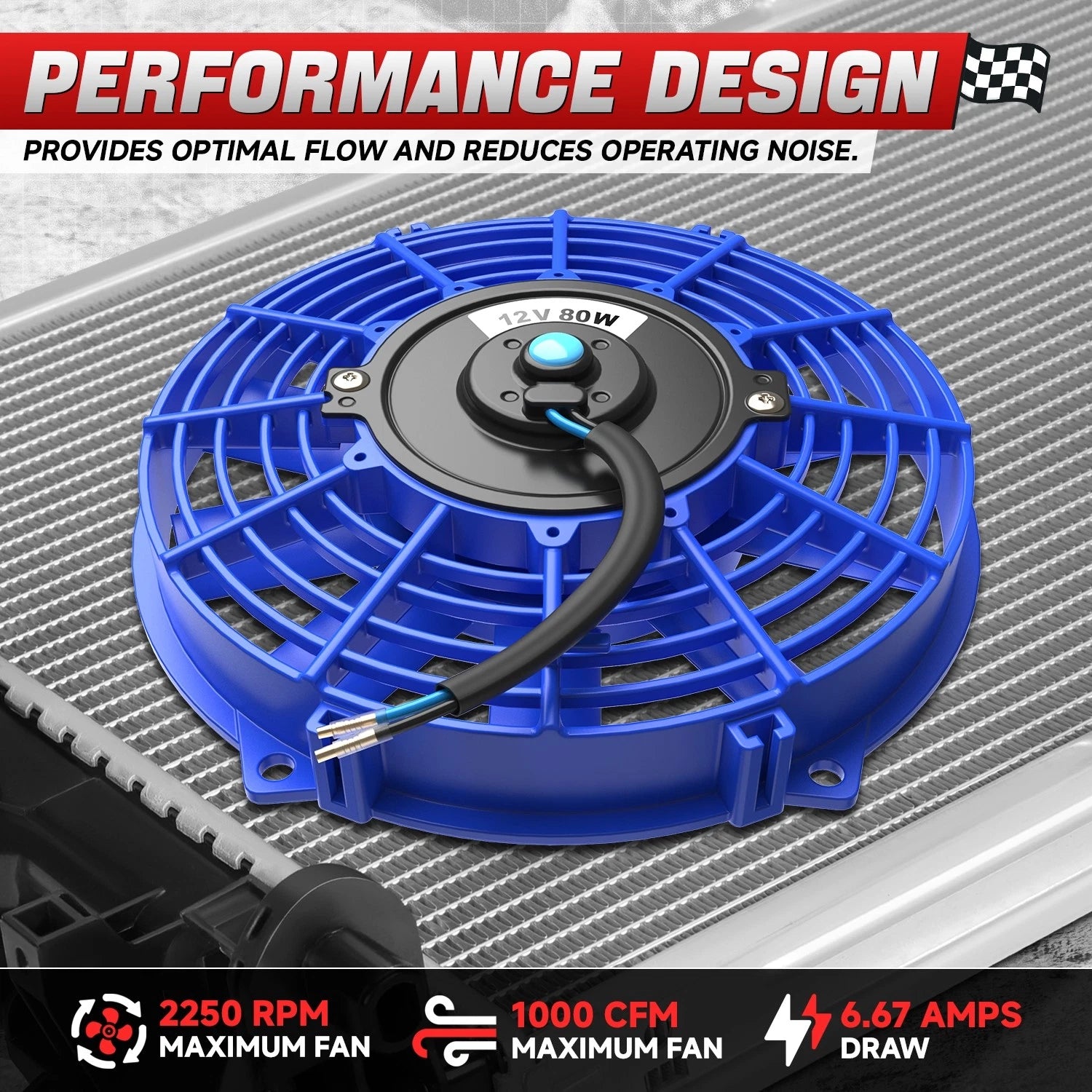 7" Electric Reversible Radiator Cool Race Fan for Universal Applications