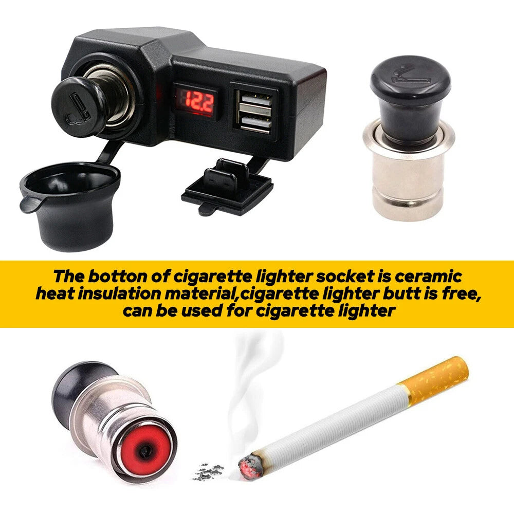Dual USB Phone Charger for Motorcycle (Waterproof)