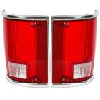 Brake Tail Light Lens Pair for Chevrolet C10 K10 R1500 Suburban (1973–1986)