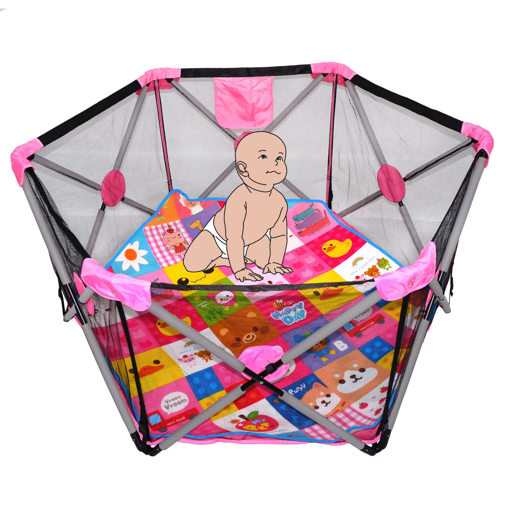 Portable Baby Playpen Safety Fence for Kids Indoor Outdoor