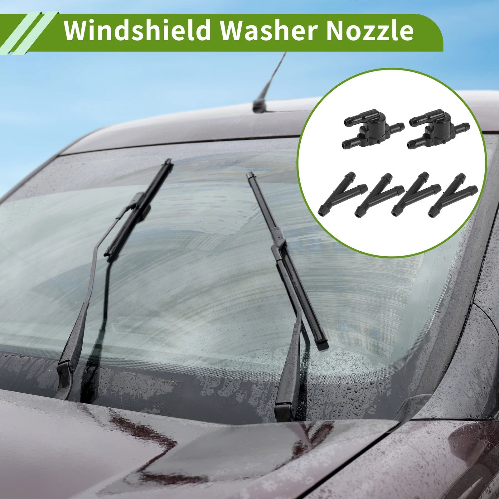 Set of 1 Windshield Washer Nozzle with Hose Connector for Toyota  No. 8532128020
