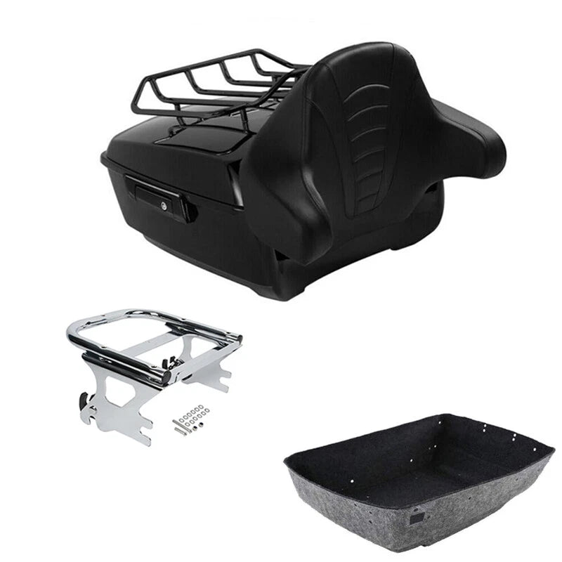 2X Black King Trunk Mount Rack for Harley Touring Road Glide (1997–2008)