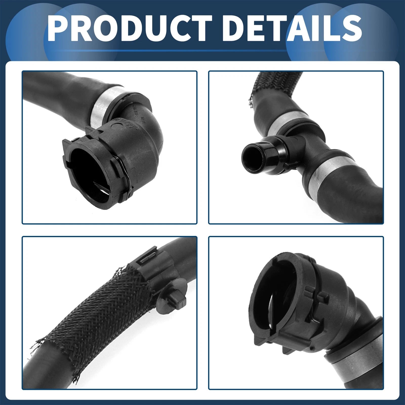 Radiator Hose for BMW X3 (2018–2019), X4 (2019) 2.0L L4 No. 17127535542 Rubber