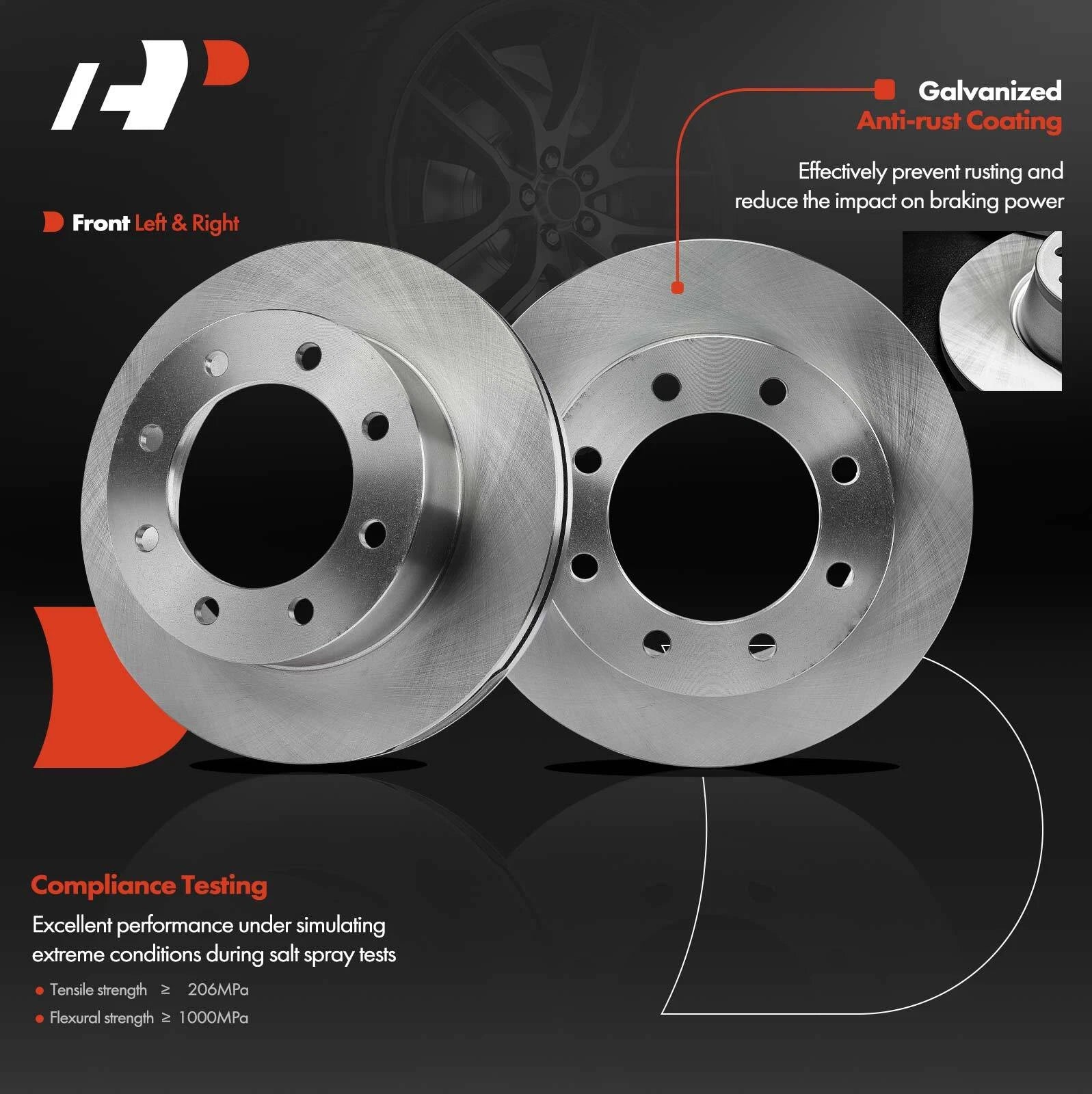 Front Disc Brake Rotors & Ceramic Pads for Ford F-350 Super (2005–2012)