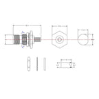 TNC KY3 Nickel Plated Copper Connector for Panel Installation
