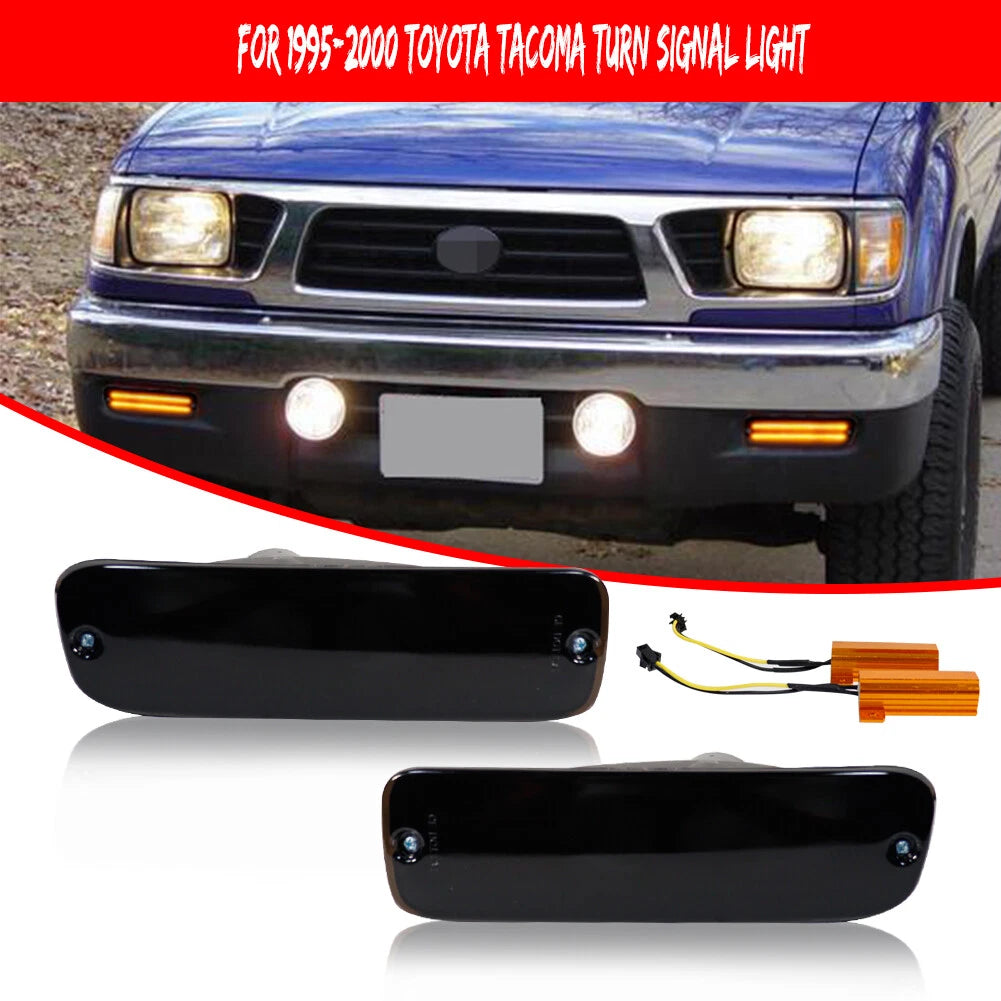 Smoked Lens LED Amber White Signal Parking Lights for Toyota Tacoma (1995–2000)