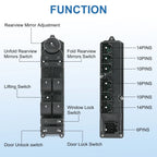 Door Window Switch Panel for Chevrolet GMC Cadillac (2007-2014) Left Driver