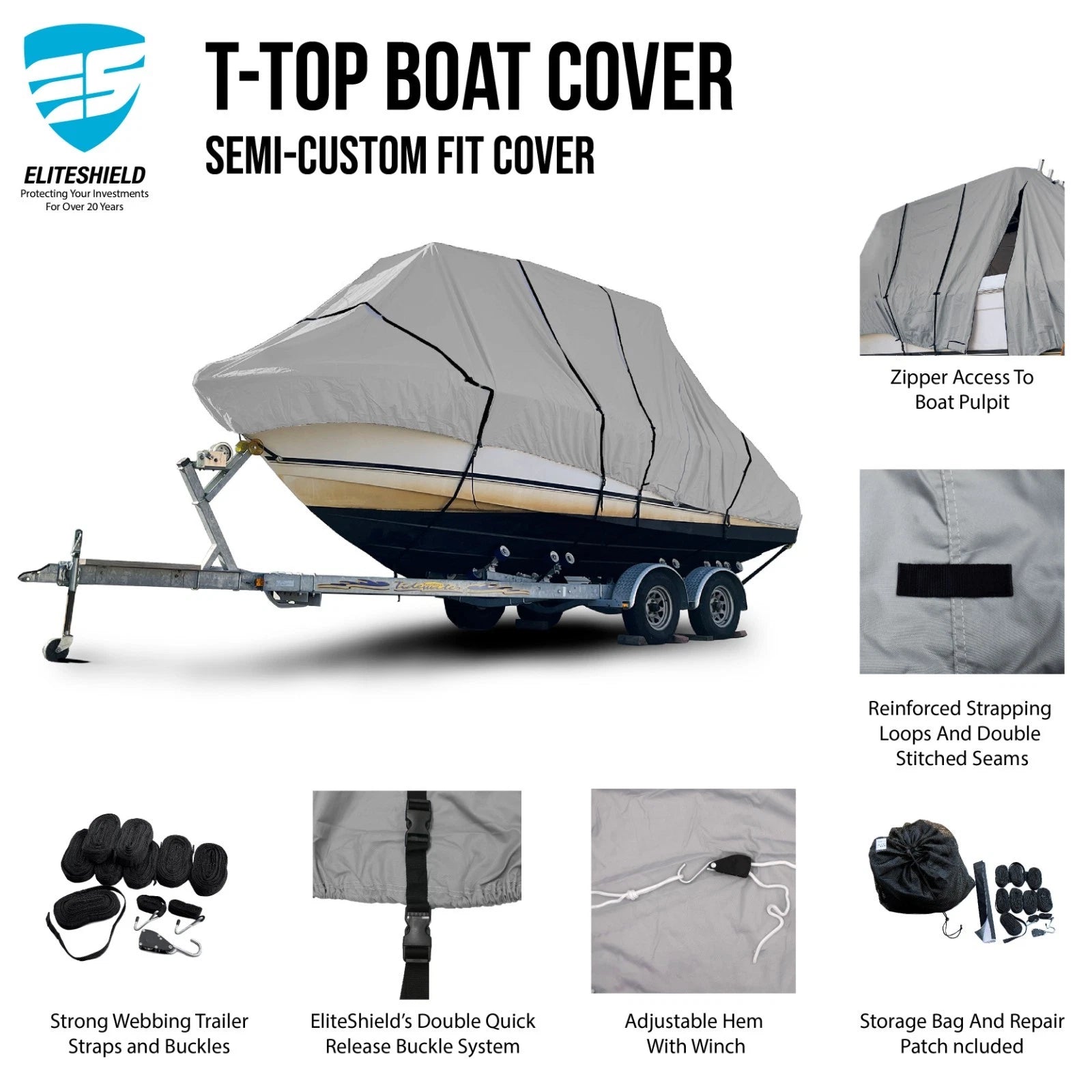 Storage Cover for Everglades 325CC Center Console (2019–2023)