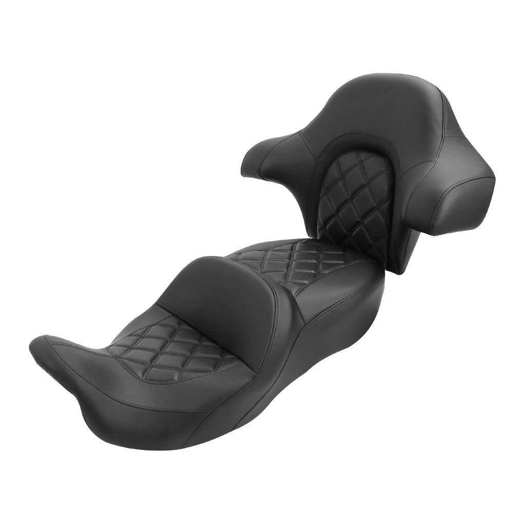 Driver Passenger Seat Backrest for Harley Touring Road Glide (2014–2023) Black
