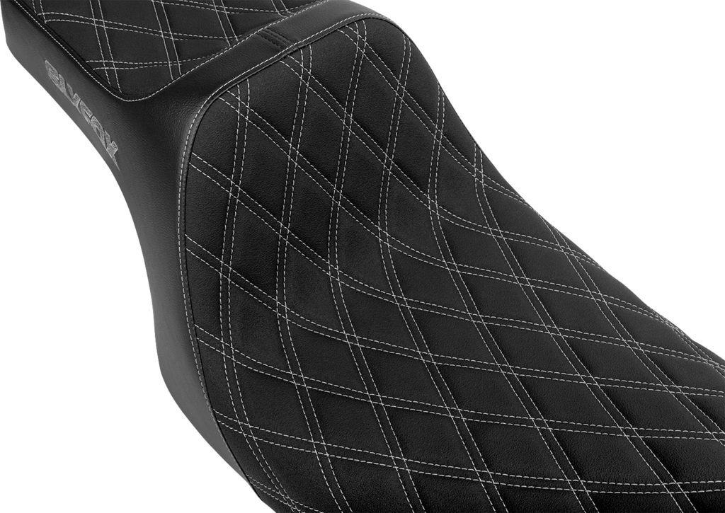 SLYFOX High Noon Seat for FLH/FLT (Double Diamond, Silver Logo, Silver Stitch)