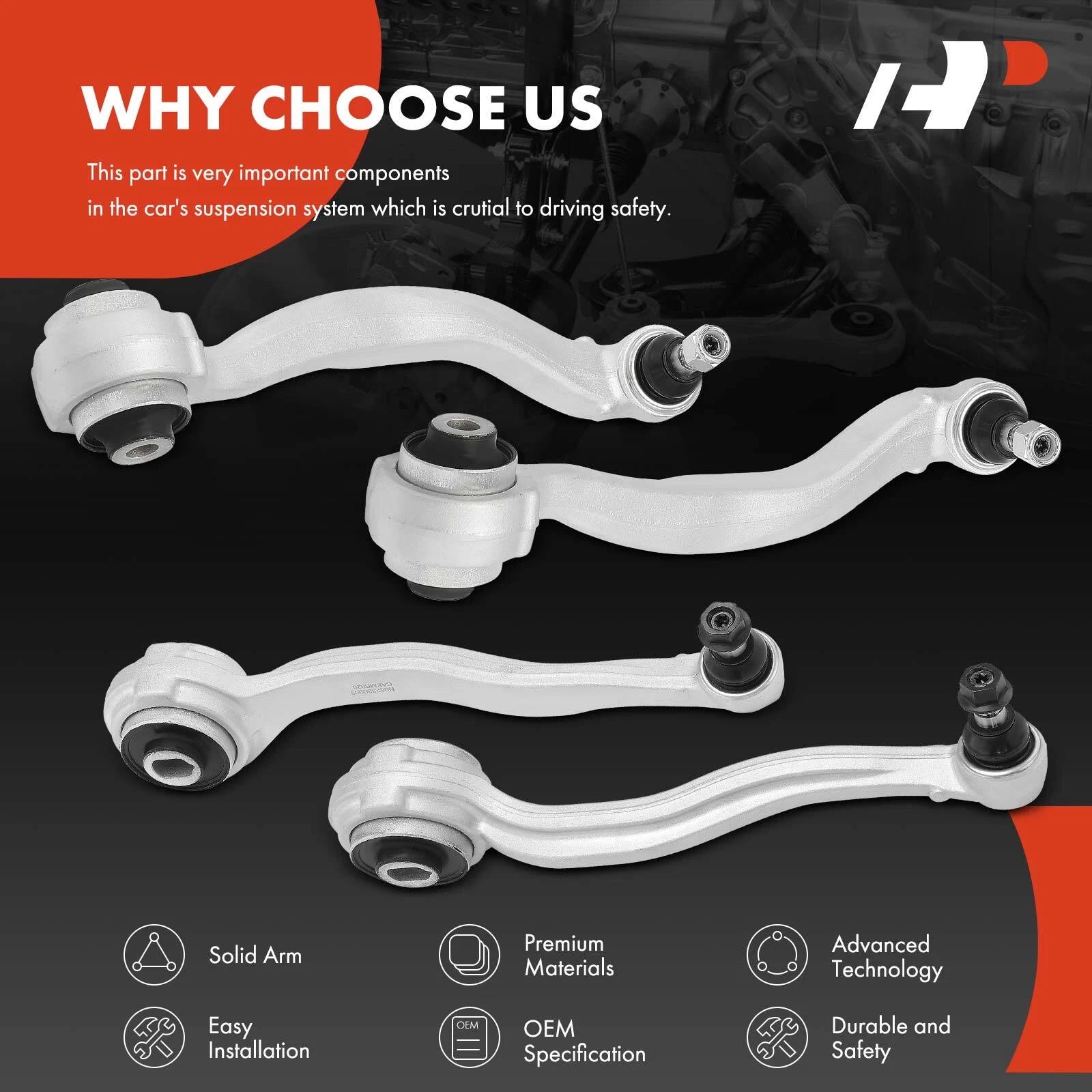 Set of 4 Control Arm Ball Joints for Benz C300 (2015–2021)