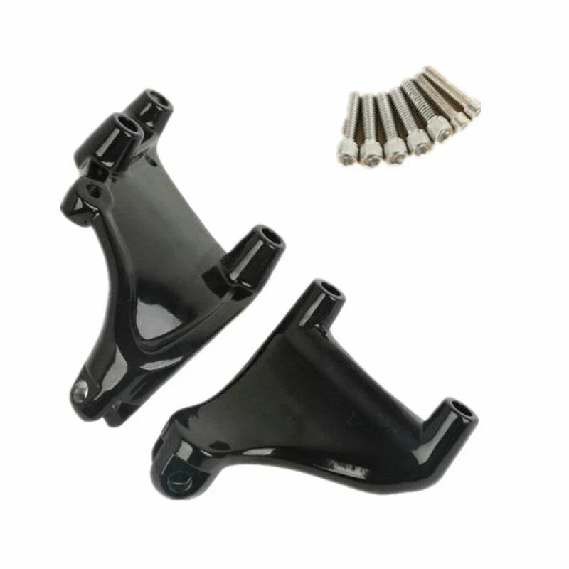 Black Rear Footpeg Mounts for Harley Sportster 883 1200 Roadster (14-20)