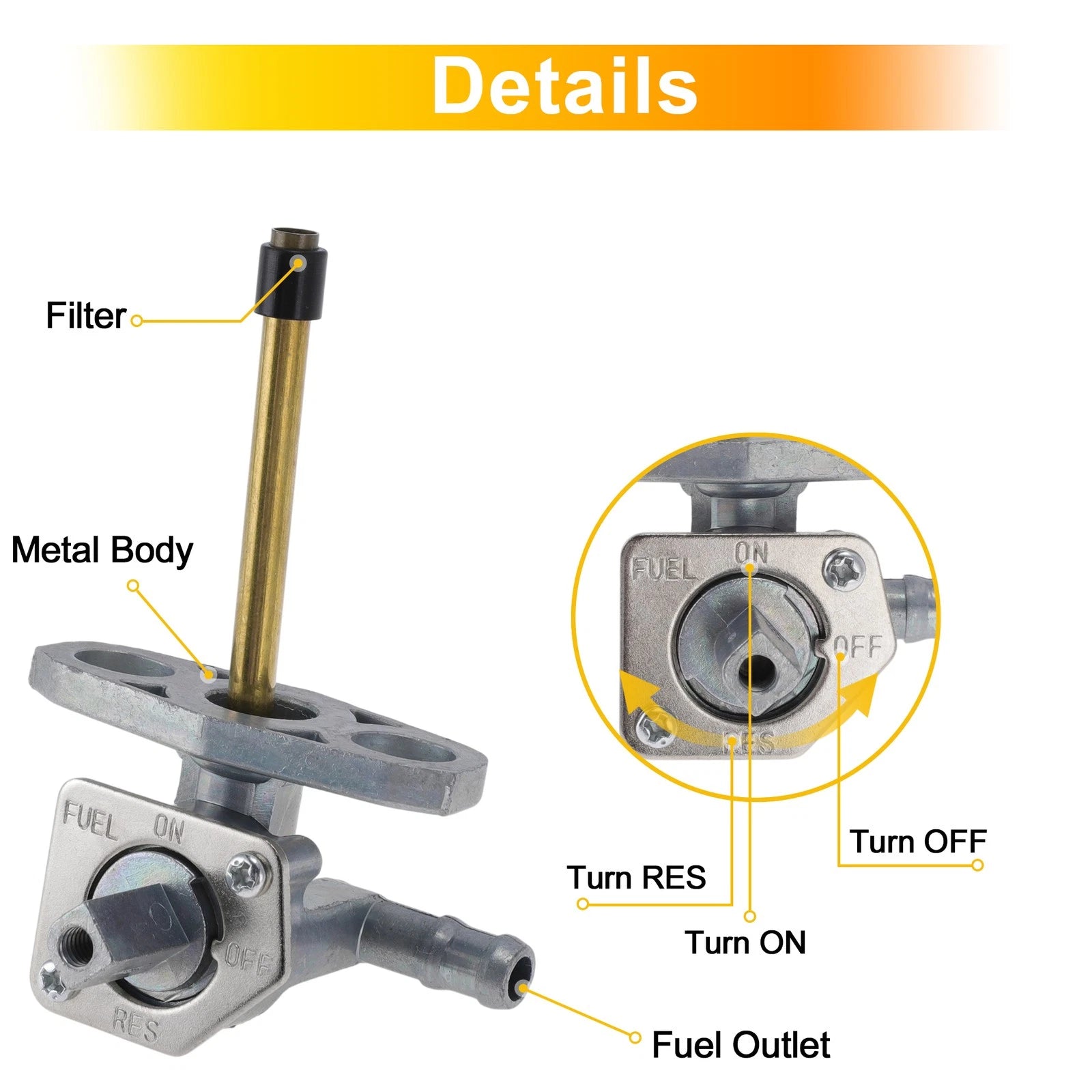 Fuel Valve Petcock Gas Tank Switch for Honda Sportrax 400 (2000–2006)