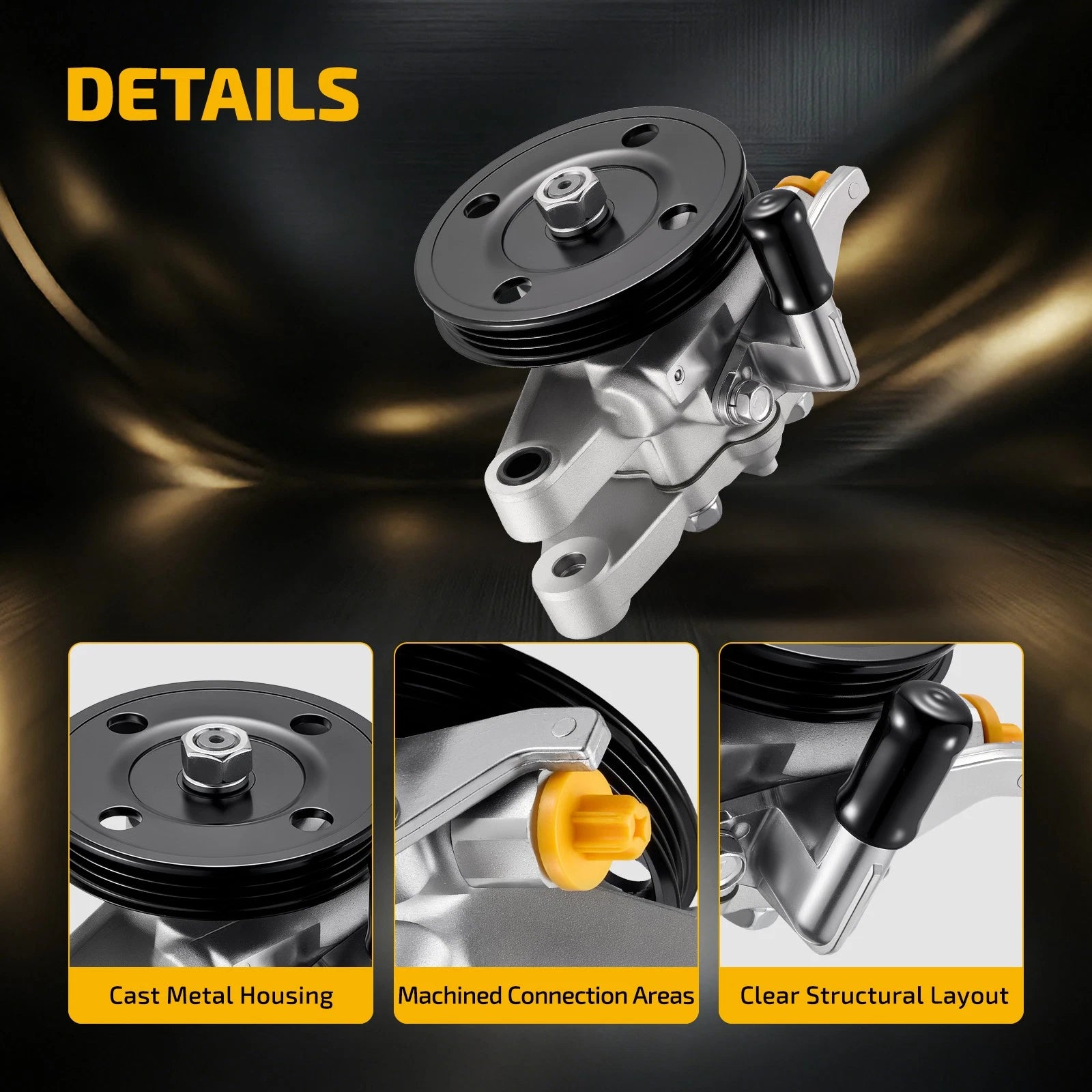Power Steering Pump with Pulley for Elantra Tiburon (2001–2008)