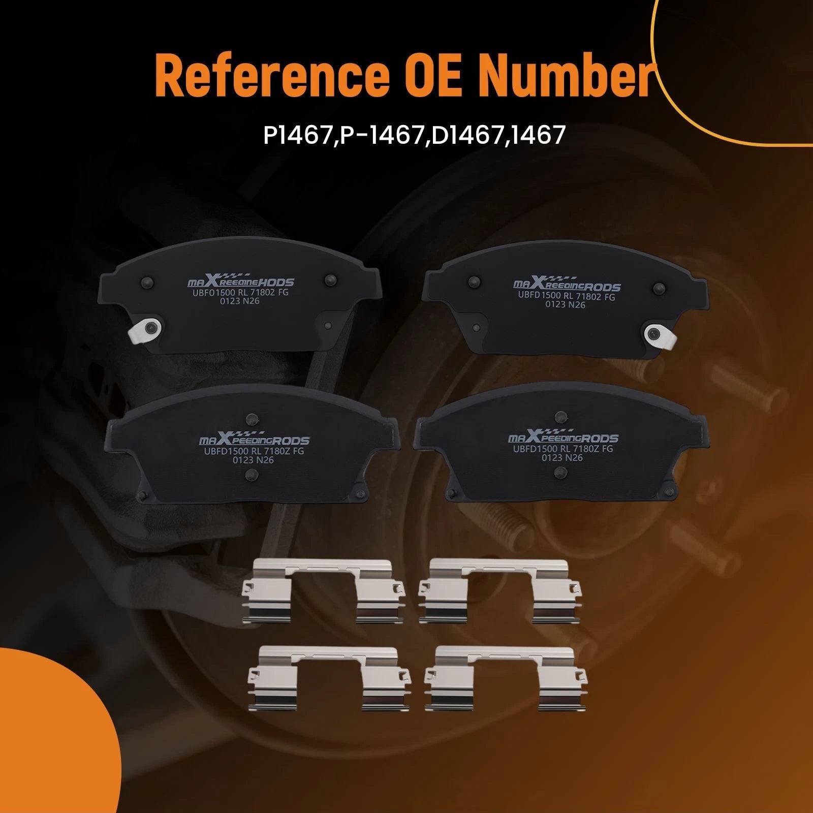 Front Ceramic Brake Pads Kit for Chevrolet Cruze (2014–2015), Orlando (2012–2014)