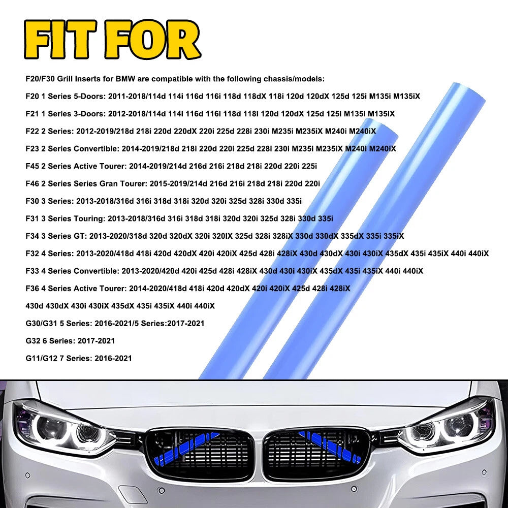 2X Front V Brace Grill Trim for BMW X3 X4 X5 (2011–2023)
