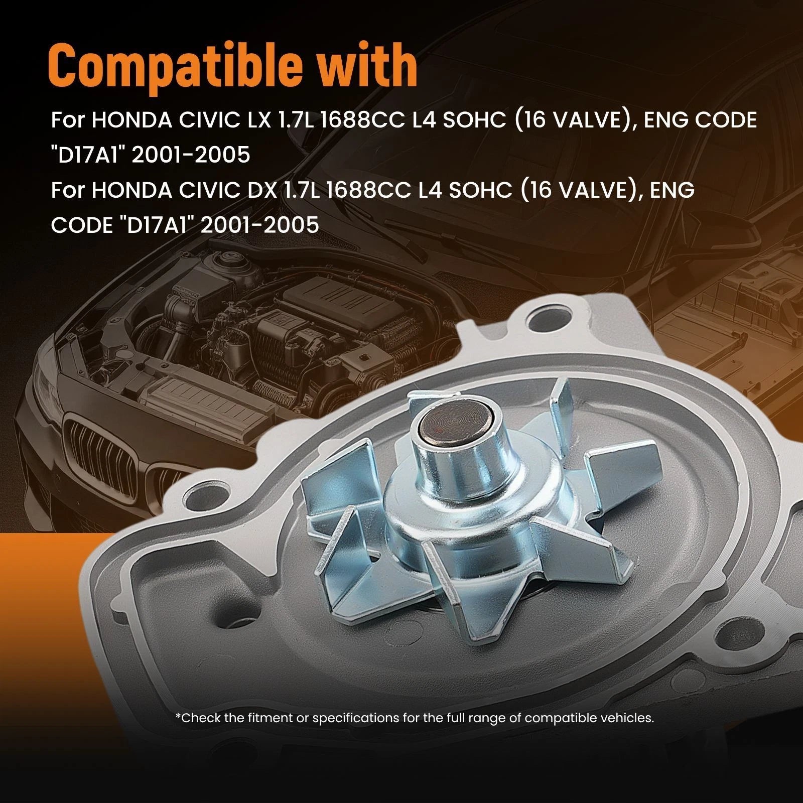 Complete Timing Belt Kit for Honda Civic LX DX 1.7L (2001–2005) D17A1 HS26236PT