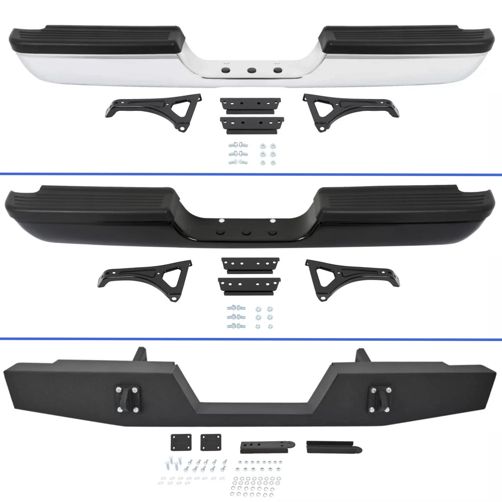 Chrome Rear Bumper Assembly for Dodge RAM 1500/2500/3500 (1994–2002)