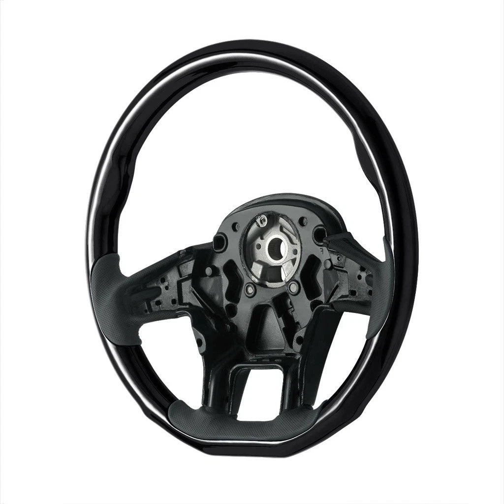 18 Inch Steering Wheel Replacement Wood Glossy Black for Peterbilt 579 (2012–2021)