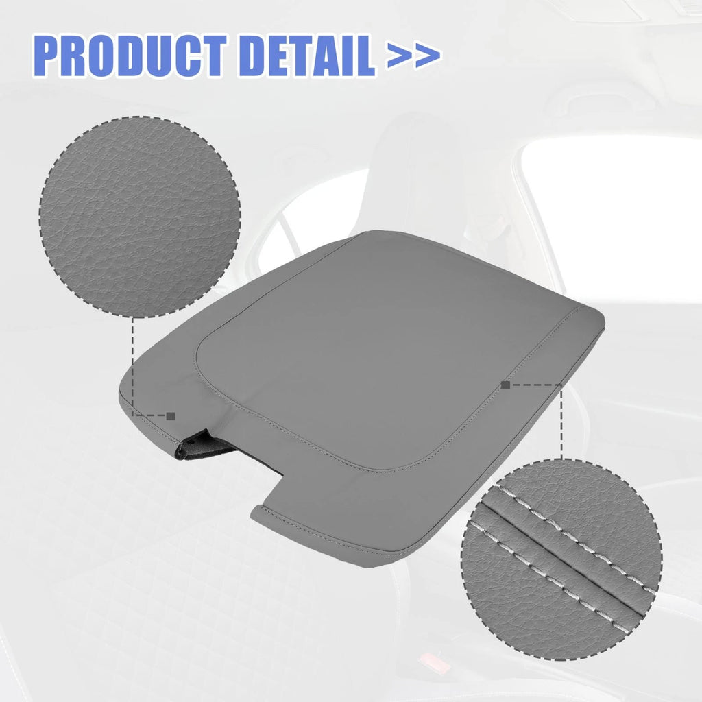 Center Console Lid Armrest Cover for Dodge Ram (2013–2018) Gray Micro Leather