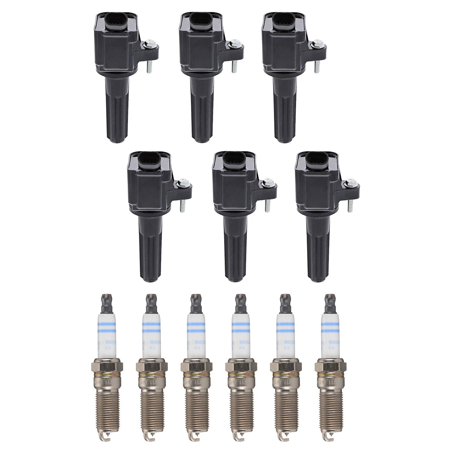 Set of 6 Ignition Coils & Spark Plugs for GMC Envoy Rainier (2002–2009)
