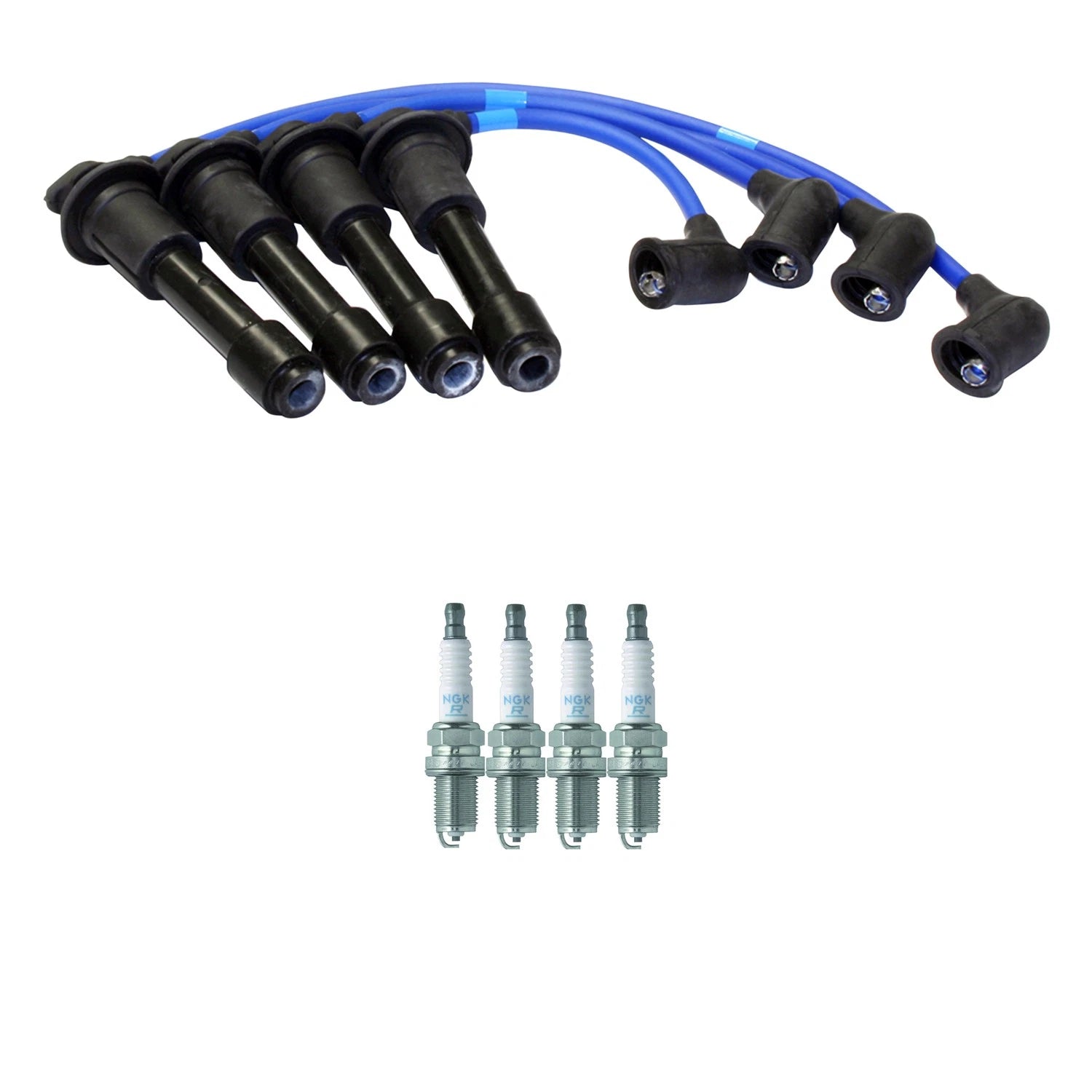 NGK 7mm Wire Set 4 Platinum Spark Plugs for Mazda Miata (1990–2005)