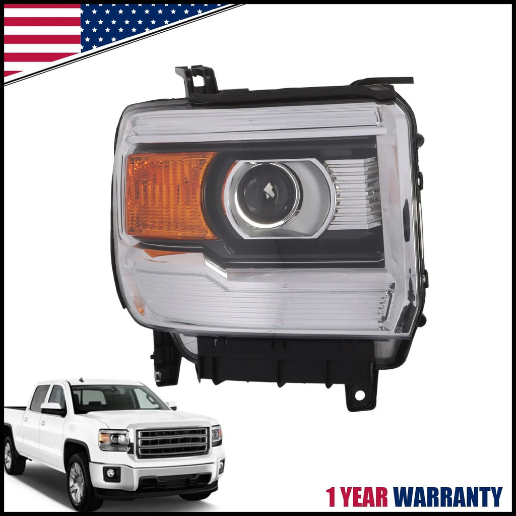 Headlight Passenger Side for GMC Sierra 1500 2500 3500HD (2014–2019)