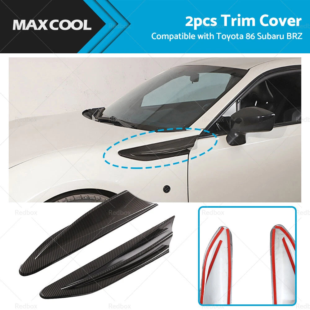 Carbon Fiber Side Fender Fin Vent Trim for Subaru BRZ, Toyota 86 (2013–2021)