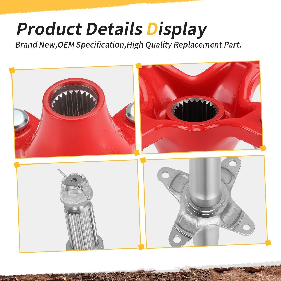 Rear Axle Shaft & Red Wheel Hub for Honda TRX400EX TRX400X (2000–2009)