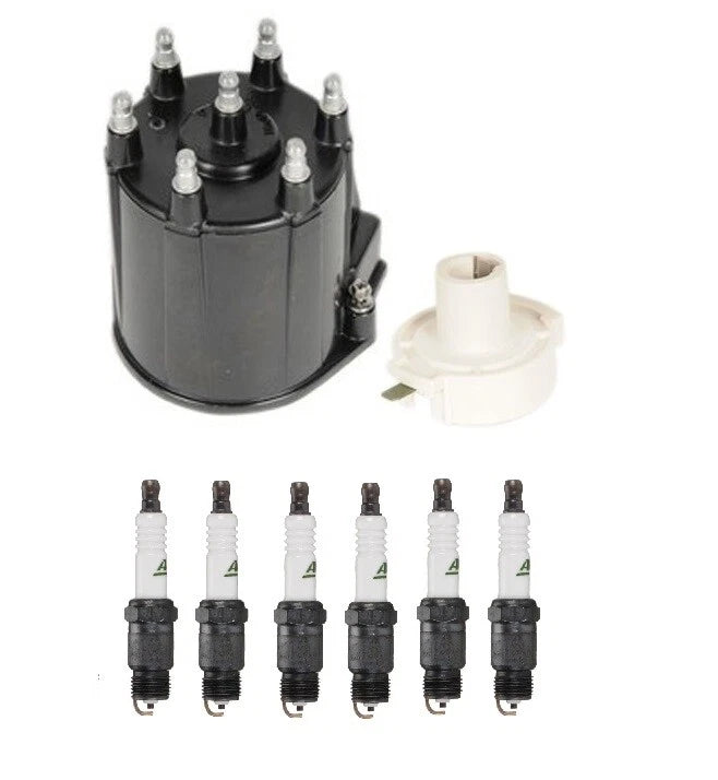 Distributor Rotor Cap & Spark Plugs Kit for Chevy Caprice Pontiac 4.3 V6 (1991–1996)