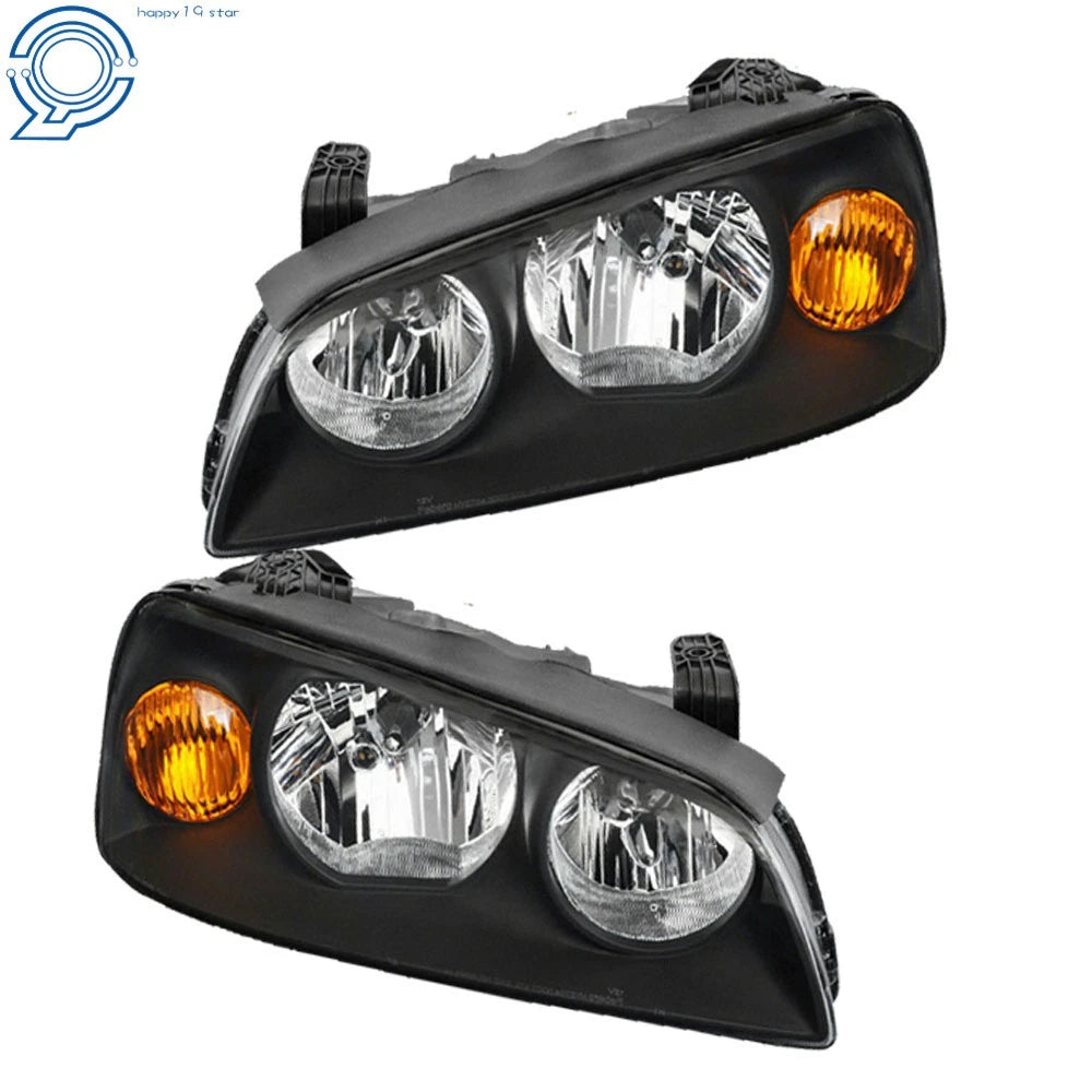 Halogen Headlights Set of 2 Black LH+RH for Hyundai Elantra (2004–2006)