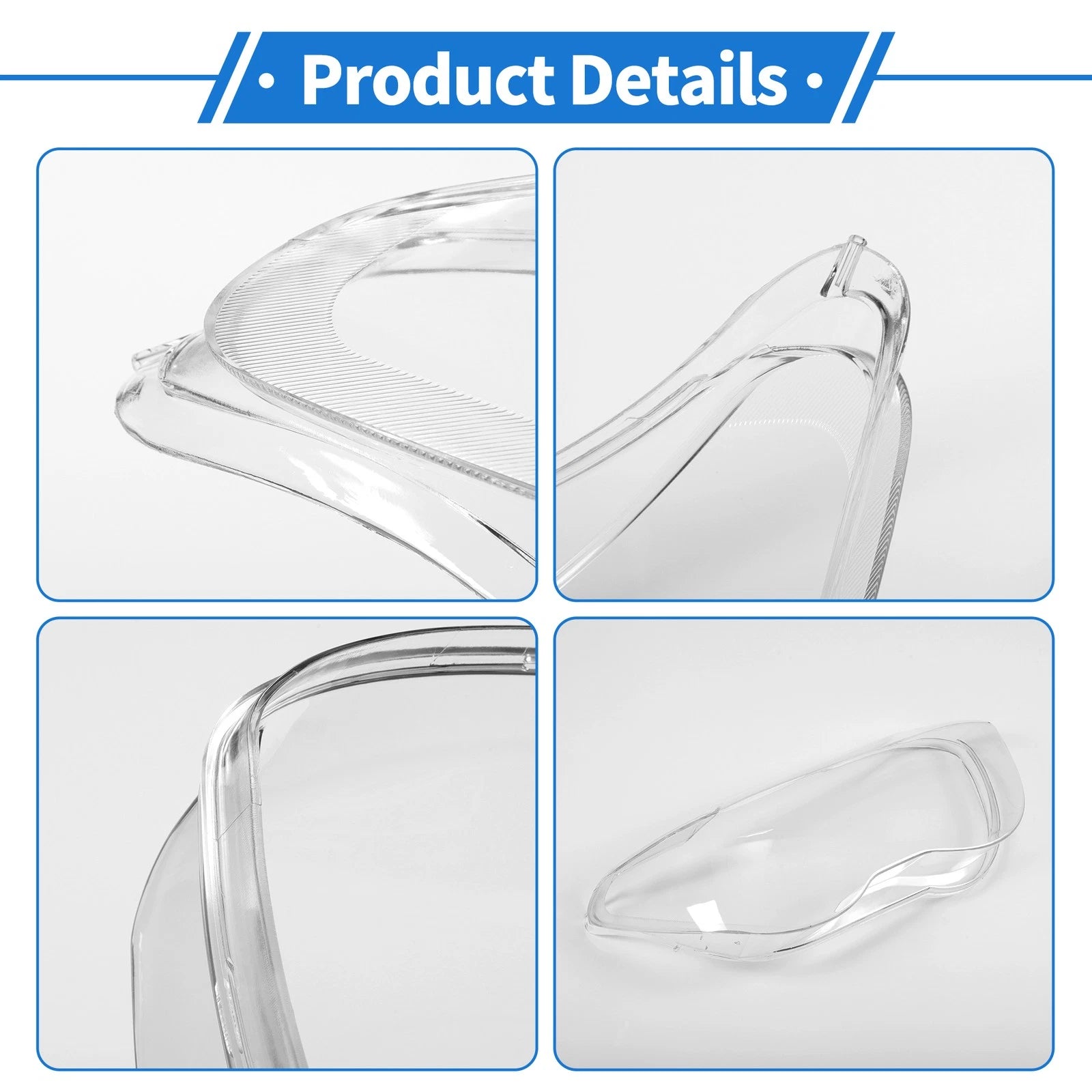 1 Pcs Headlight Lens Cover for BMW 7 Series E66/E65 (2002–2005) PC Clear
