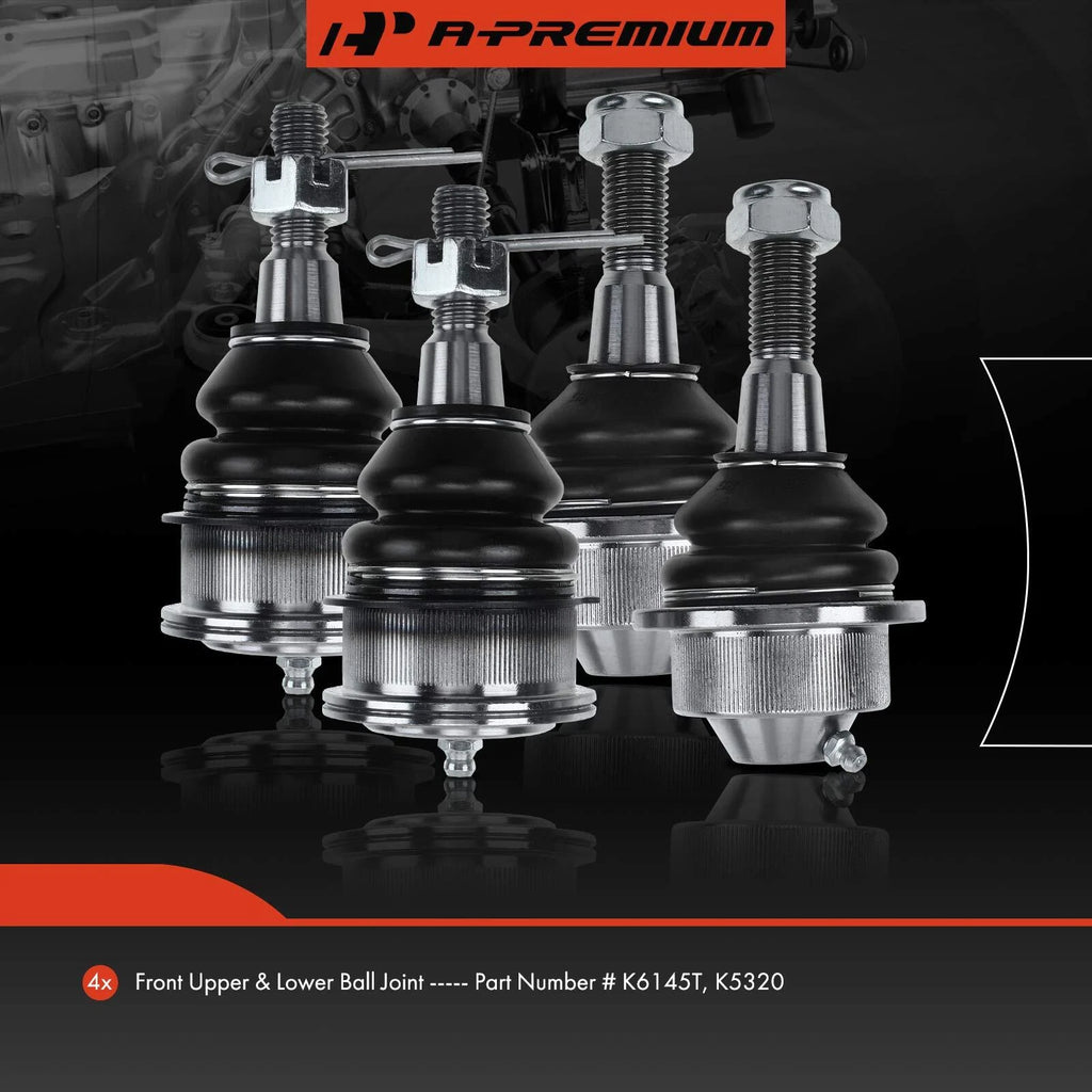 Set of 4 Front Lower & Upper Ball Joints for Chevy Silverado 2500 (1999–2004)