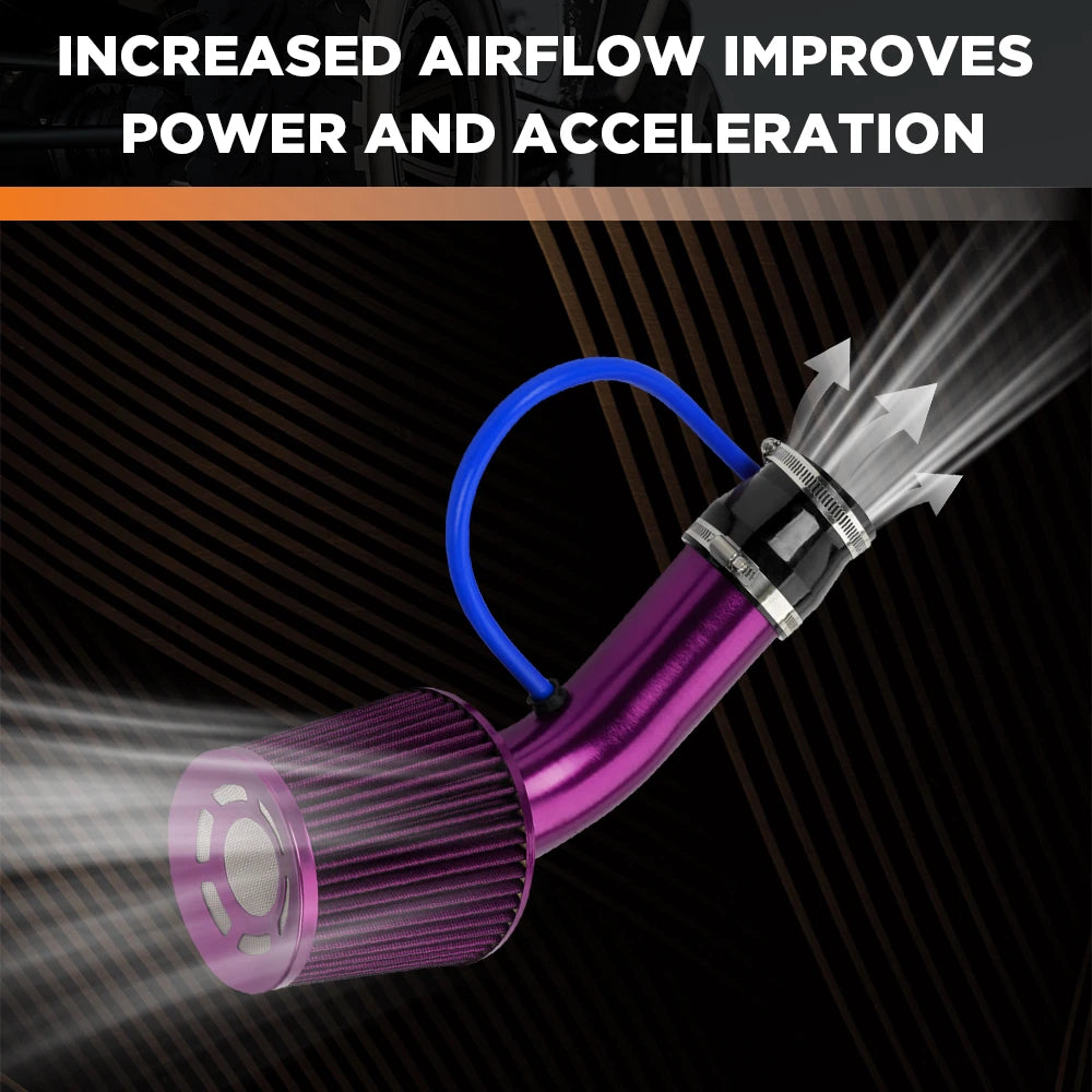 76mm Aluminum Cold Air Intake Induction Pipe Hose Tube - Purple