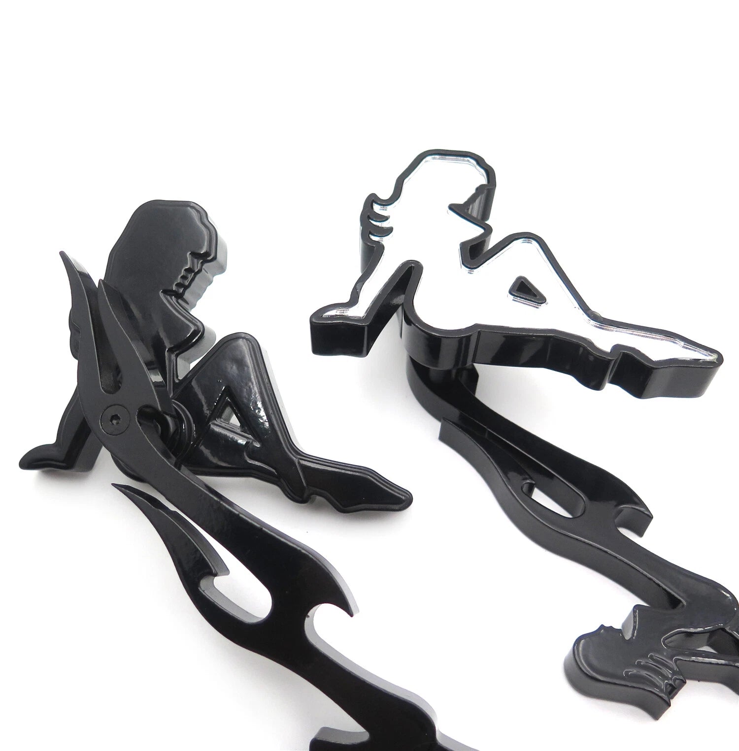 Black Beach Lady Mirrors for Honda/Kawasaki/Suzuki Cruiser (All Years)