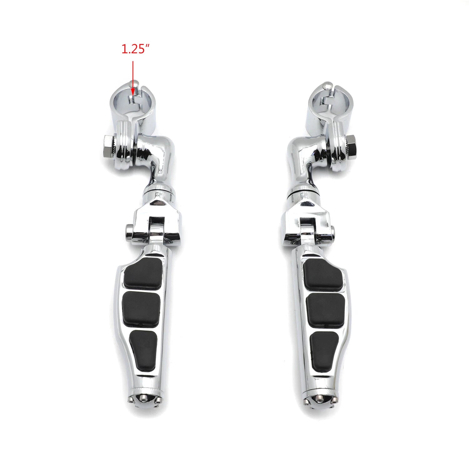 Chrome Highway Stiletto 3" FootPeg Clamp Kit 1.25" for Honda GoldWing GL1800 (2001–2023)