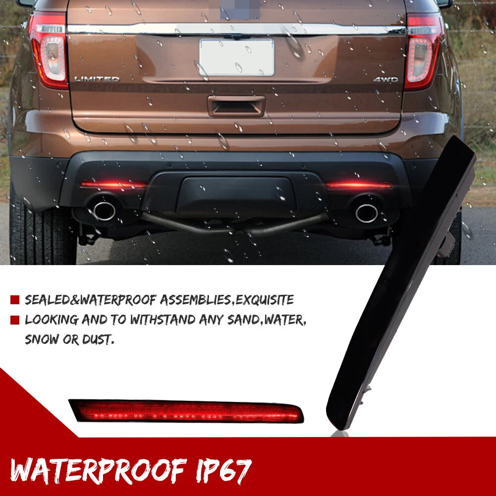 LED Smoke Lens Rear Bumper Reflectors for Ford Explorer (2011–2015)