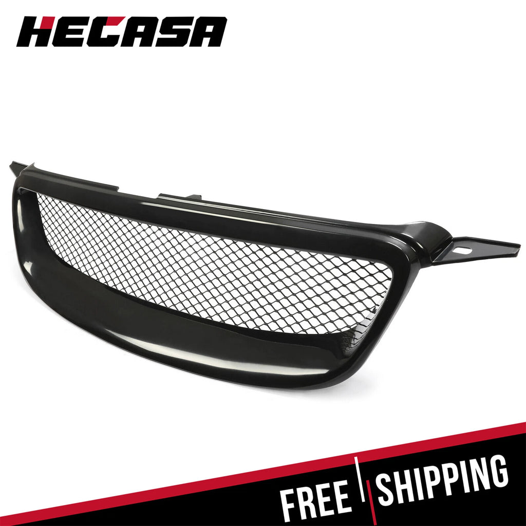 Mesh Front Grille for Toyota Corolla (2003-2007) Glossy Black Metal
