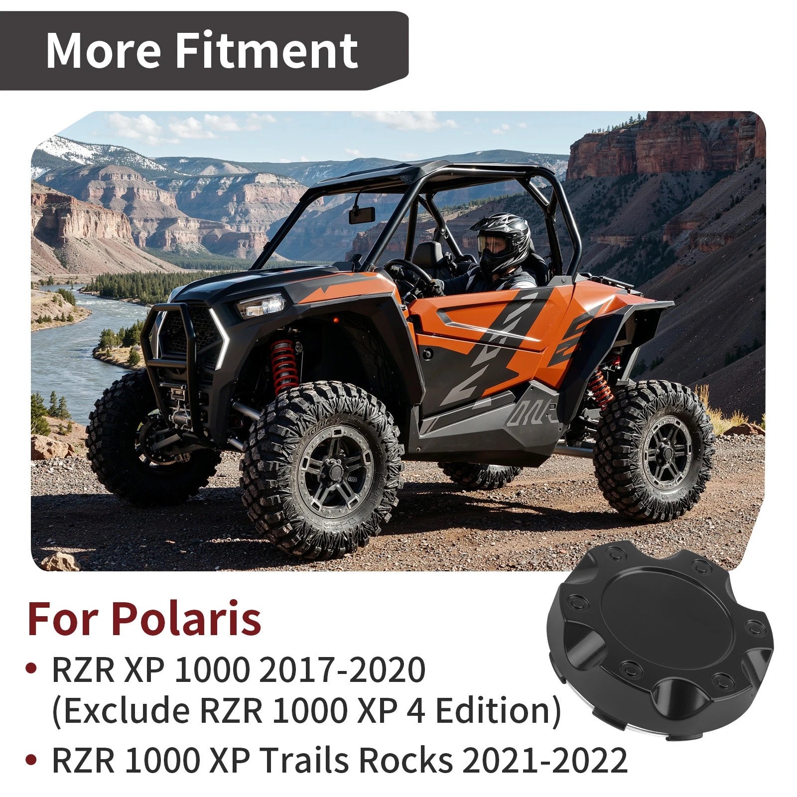 4X Wheel Center Caps for Polaris RZR XP 1000 (2021–2022)